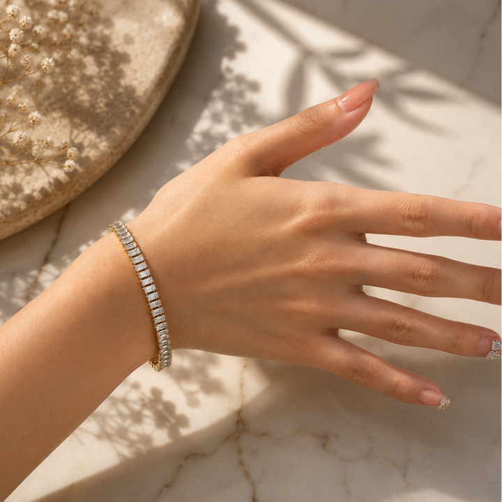 Tennis Bracelet 18k Gold Plated