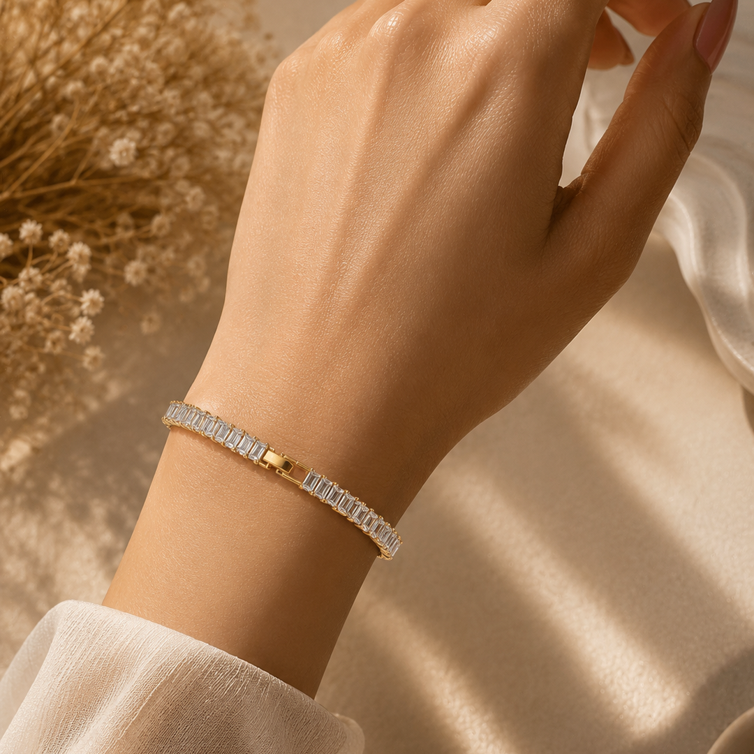Tennis Bracelet 18k Gold Plated