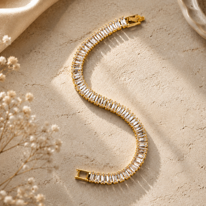 Tennis Bracelet 18k Gold Plated
