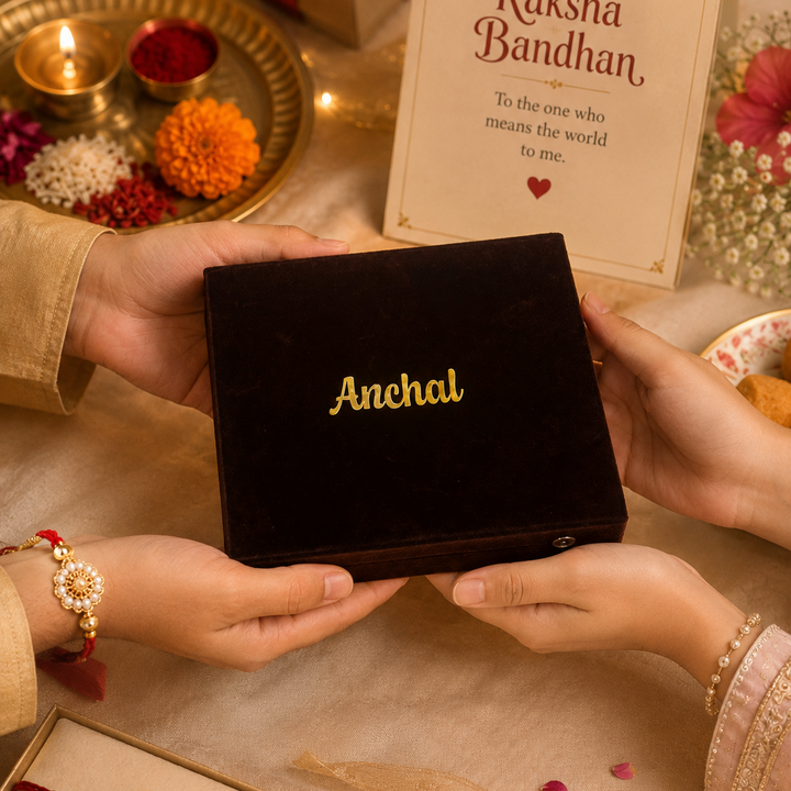 Rakhi Special Personalised 12 Jhumka Box with Mirror