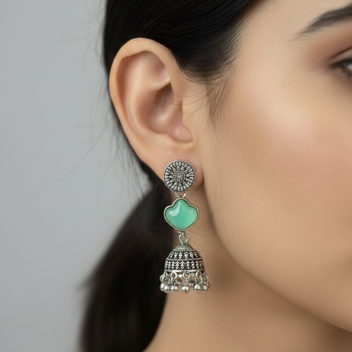 12 Random Jhumka Gift Set in Wooden Box with Mirror