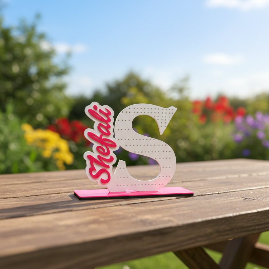 Set of 6 Jhumka with Custom Name Jhumka Stand