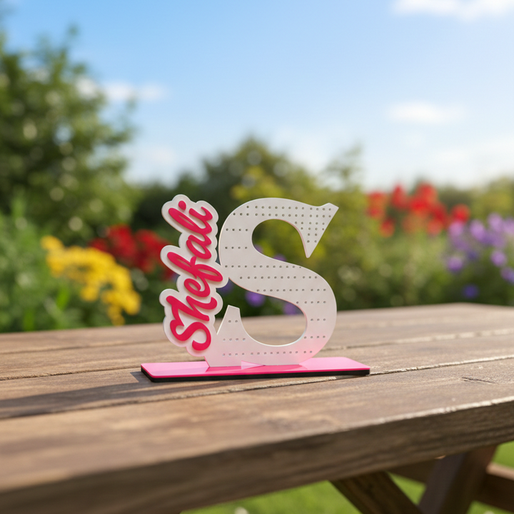 Set of 6 Jhumka with Custom Name Jhumka Stand