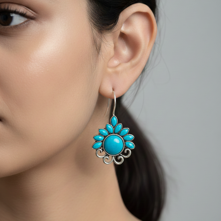 12 Random Jhumka Gift Set in Wooden Box with Mirror