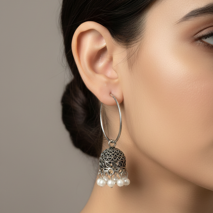 12 Random Jhumka Gift Set in Wooden Box with Mirror