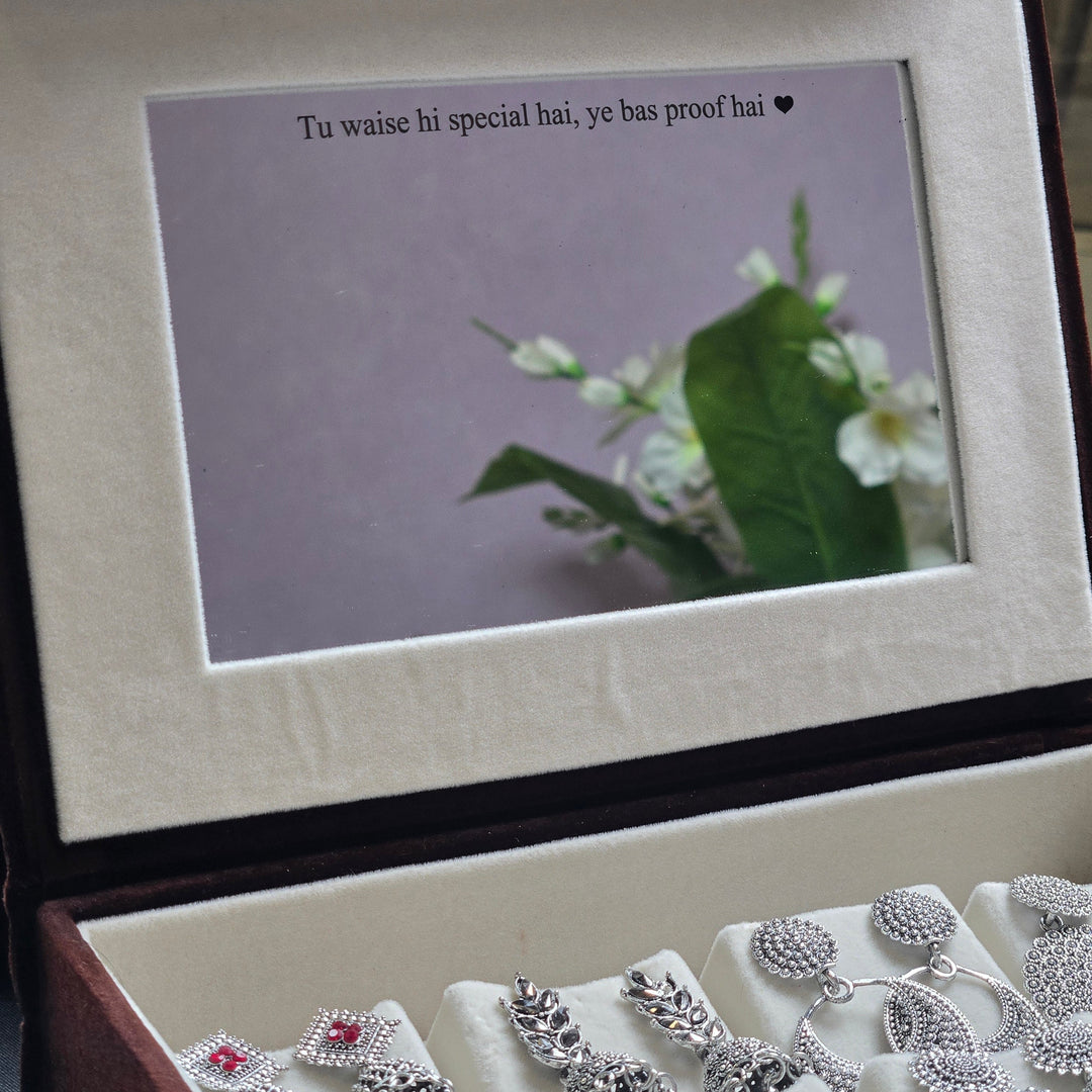 Personalised 12 Jhumka Box with Mirror