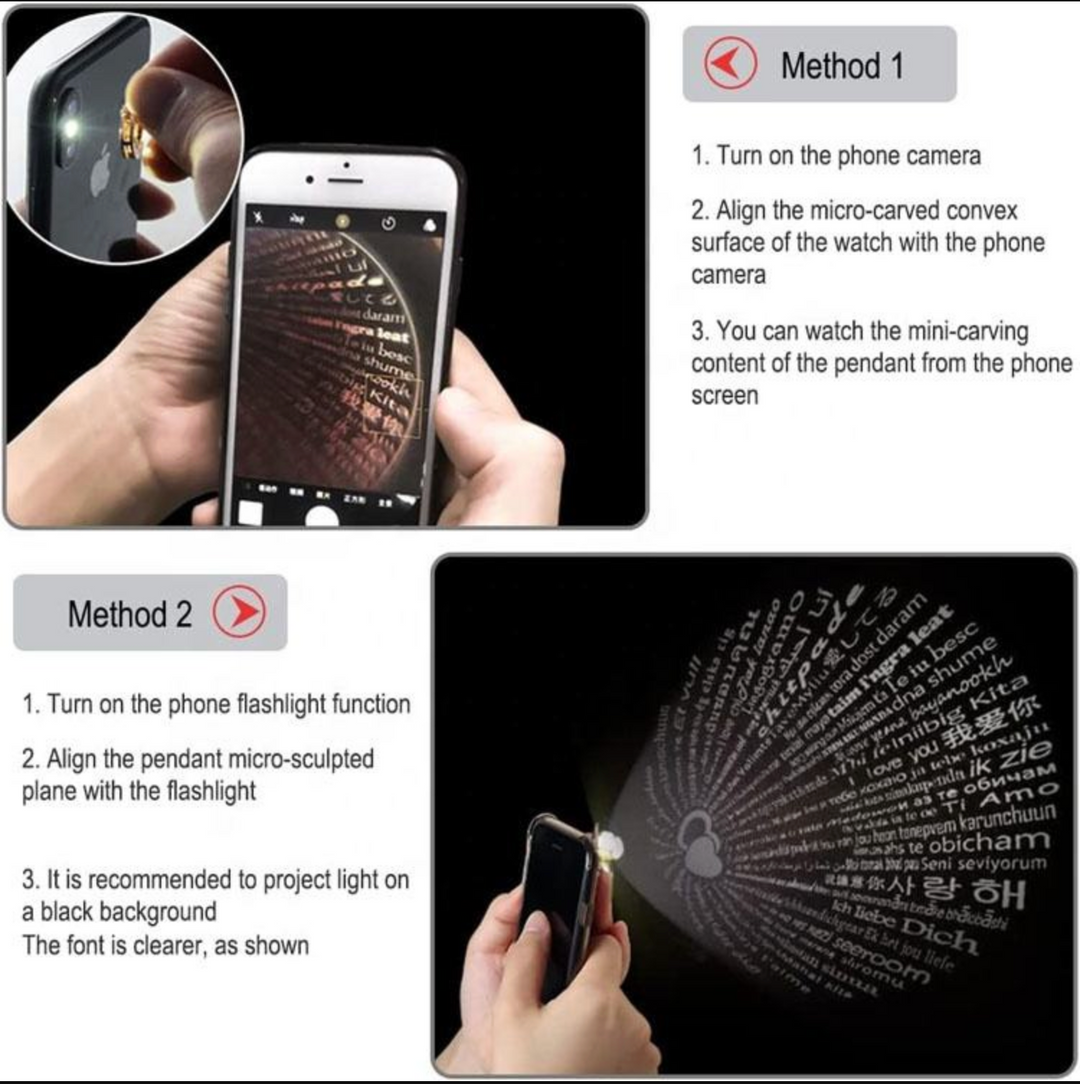 100 Language Necklace with Rose Box